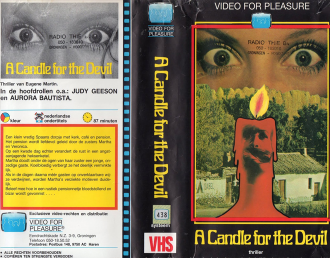 A CANDLE FOR THE DEVIL HORROR VHS COVER