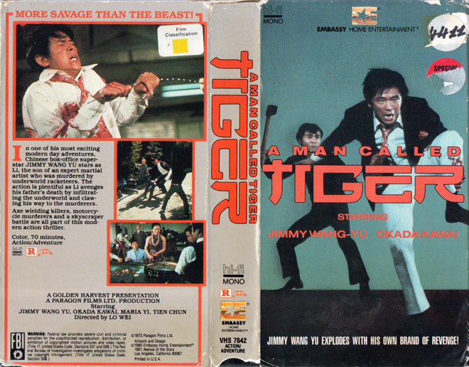 A MAN CALLED TIGER VHS COVER