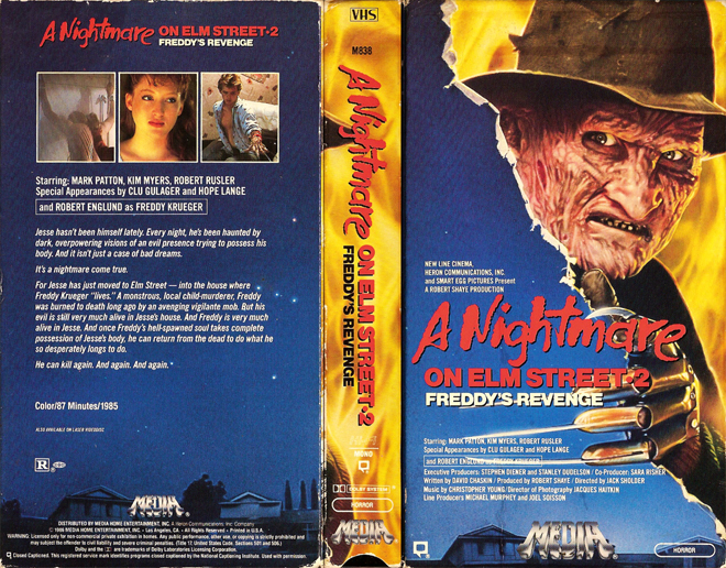 A NIGHTMARE ON ELM STREET 2 : FREDDYS REVENGE MEDIA VHS COVER