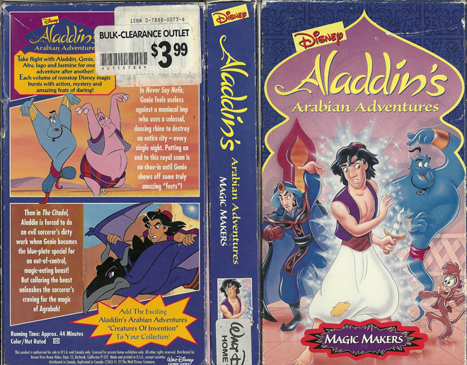 ALADDINS ARABIAN ADVENTURES : MAGIC MAKERS VHS COVER