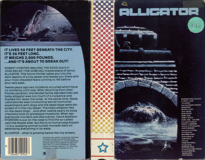 ALLIGATOR VHS COVER, VHS COVERS