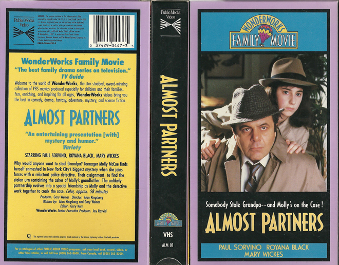 ALMOST PARTNERS WONDERWORKS FAMILY MOVIE VHS COVER