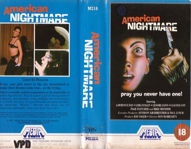 AMERICAN NIGHTMARE VHS COVER
