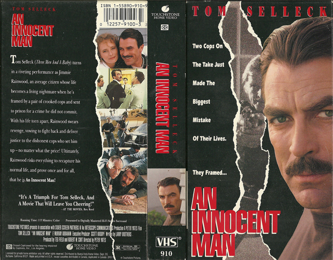 AN INNOCENT MAN TOM SELLECK TOUCHSTONE HOME VIDEO VHS COVER