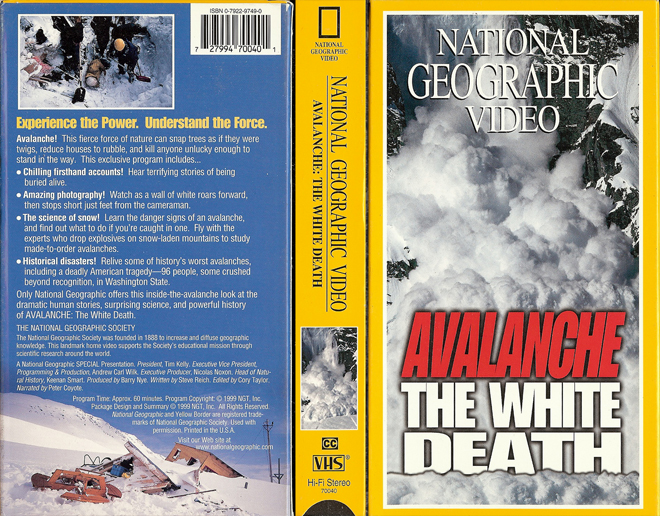 AVALANCHE : THE WHITE DEATH VHS COVER