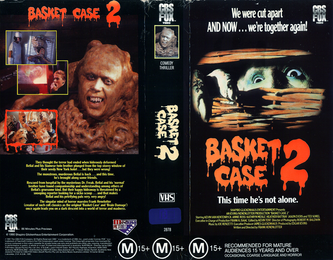 BASKET CASE 2, AUSTRALIAN, VHS COVER, VHS COVERS