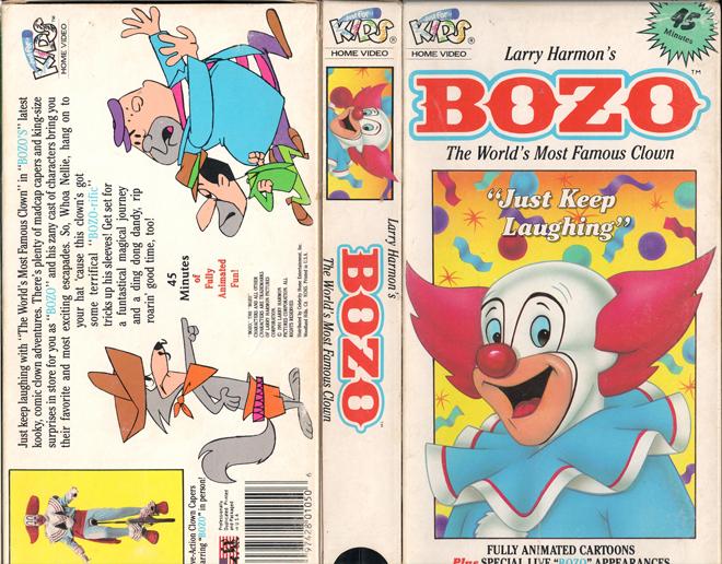 BOZO THE CLOWN ANIMATED CARTOONS : JUST KEEP LAUGHING, VHS COVERS