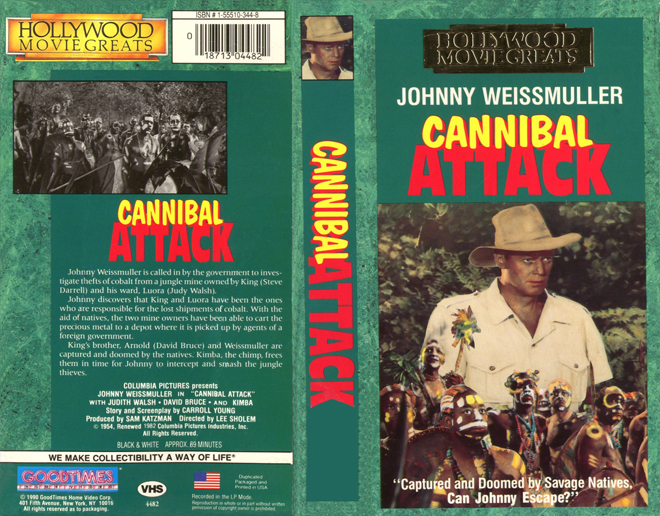 CANNIBAL ATTACK JOHNNY WEISSMULLER VHS COVER