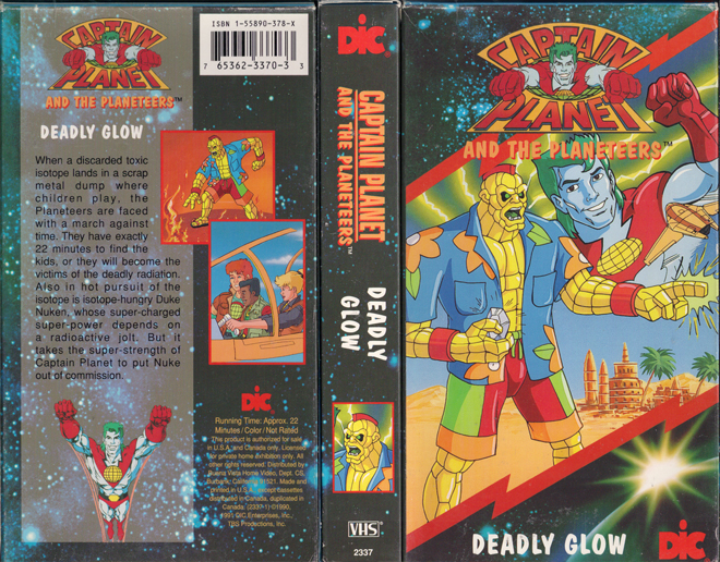 CAPTAIN PLANET AND THE PLANETEERS : DEADLY GLOW VHS COVER