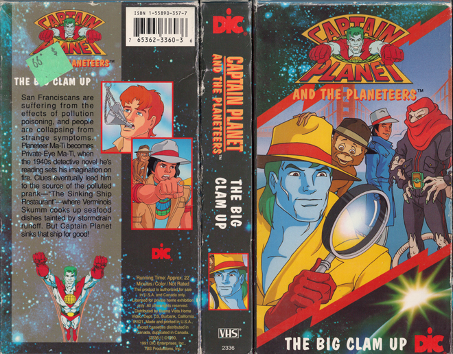 CAPTAIN PLANET AND THE PLANETEERS : THE BIG CLAM UP, VHS COVERS