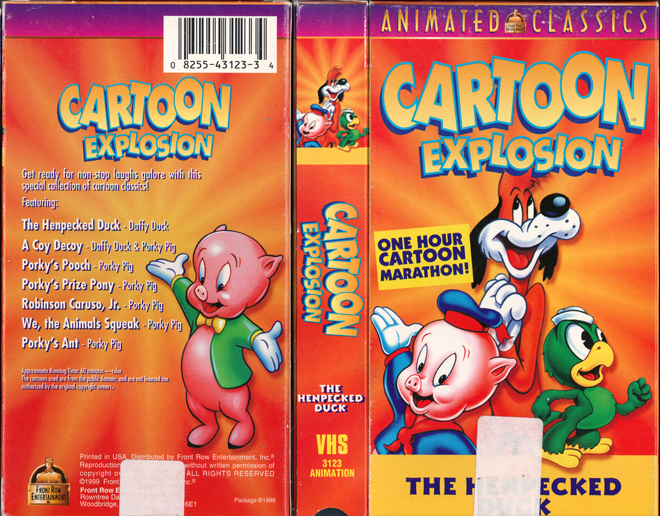CARTOON EXPLOSION : THE HENPECKED DUCK VHS COVER, VHS COVERS