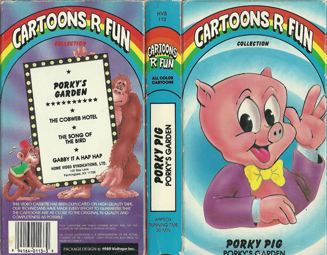 CARTOONS R FUN COLLECTION : PORKYS GARDEN VHS COVER