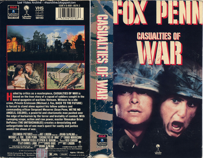 CASUALTIES OF WAR VHS COVER