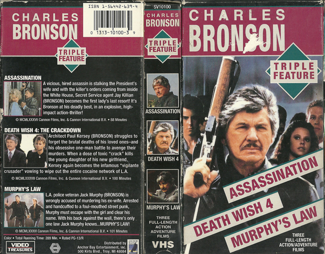 CHARLES BRONSON TRIPLE FEATURE VHS COVER