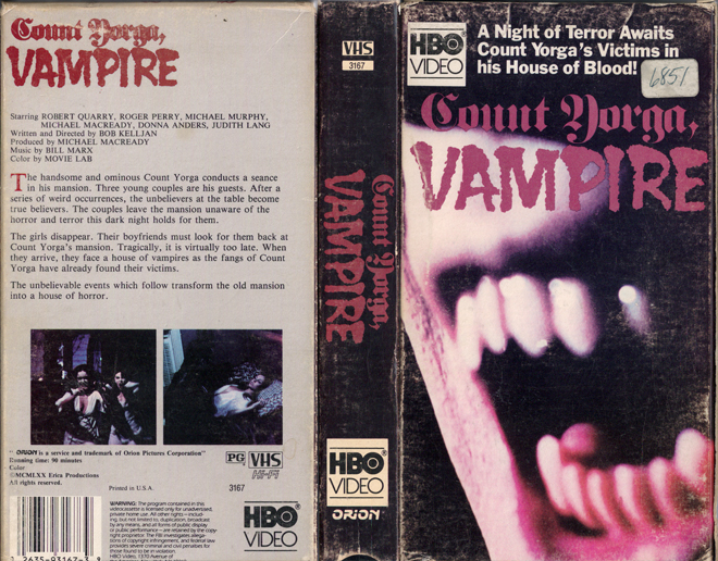 COUNT YORGA VAMPIRE VHS COVER