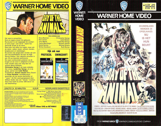 DAY OF THE ANIMAL VHS COVER