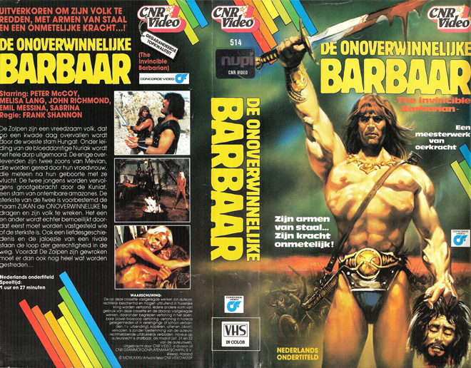 DE ONOVERWINNELIJKE BARBAAR VHS COVER
