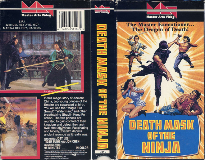 DEATH MASK OF THE NINJA VHS COVER, VHS COVERS