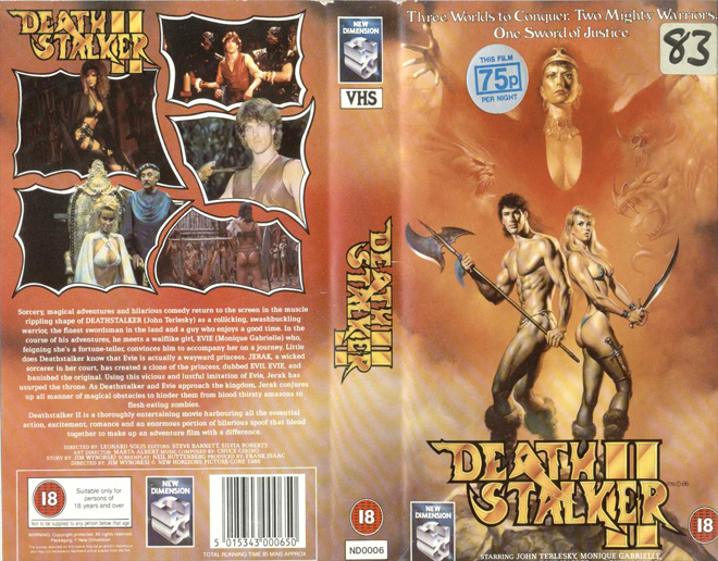 DEATH STALKER 2 VHS COVER