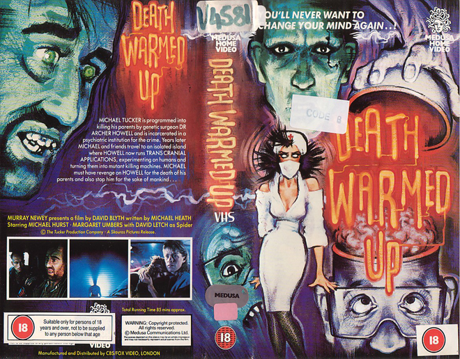DEATH WARMED UP MEDUSA HOME VIDEO VHS COVER
