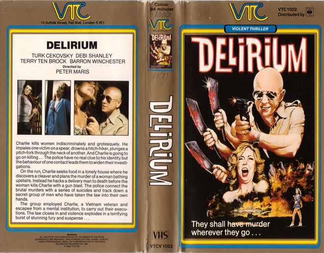 DELIRIUM VHS COVER