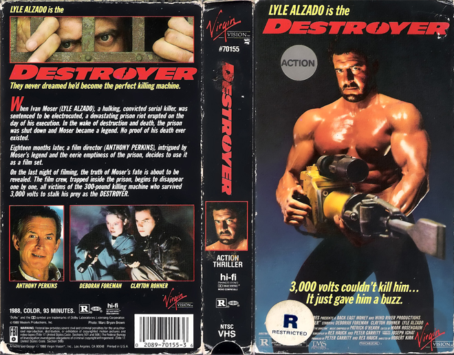 DESTROYER ACTION MOVIE, ACTION VHS COVER, HORROR VHS COVER, BLAXPLOITATION VHS COVER, HORROR VHS COVER, ACTION EXPLOITATION VHS COVER, SCI-FI VHS COVER, MUSIC VHS COVER, SEX COMEDY VHS COVER, DRAMA VHS COVER, SEXPLOITATION VHS COVER, BIG BOX VHS COVER, CLAMSHELL VHS COVER, VHS COVER, VHS COVERS, DVD COVER, DVD COVERS