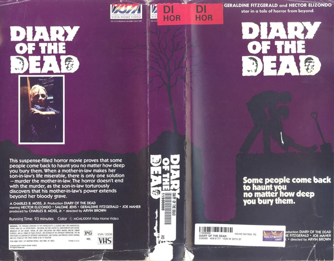 DIARY OF THE DEAD VHS COVER