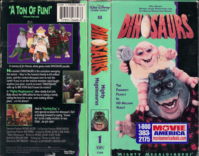 DINOSAURS : MIGHTY MEGALOSAURUS VHS COVER