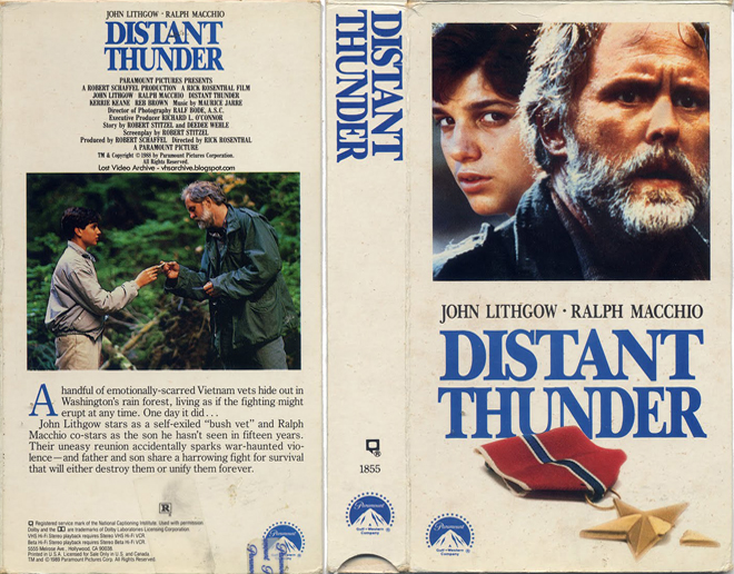 DISTANT THUNDER JOHN LITHGOW RALPH MACCHIO VHS COVER