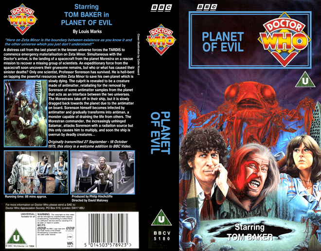 DOCTOR WHO : PLANET OF EVIL VHS COVER