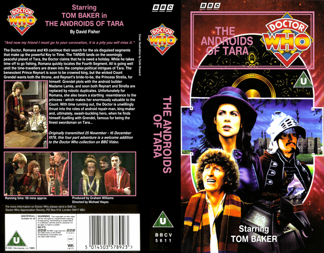 DOCTOR WHO : THE ANDROIDS OF TARA TOM BAKER VHS COVER