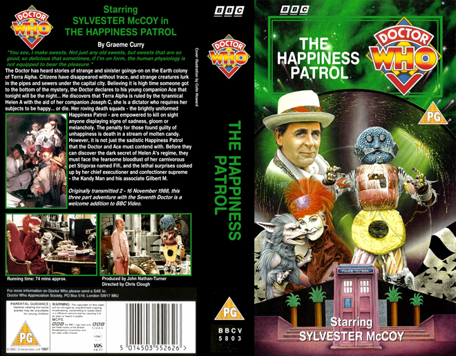 DOCTOR WHO : THE HAPPINESS PATROL VHS COVER