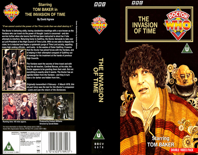 DOCTOR WHO : THE INVASION OF TIME VHS COVER