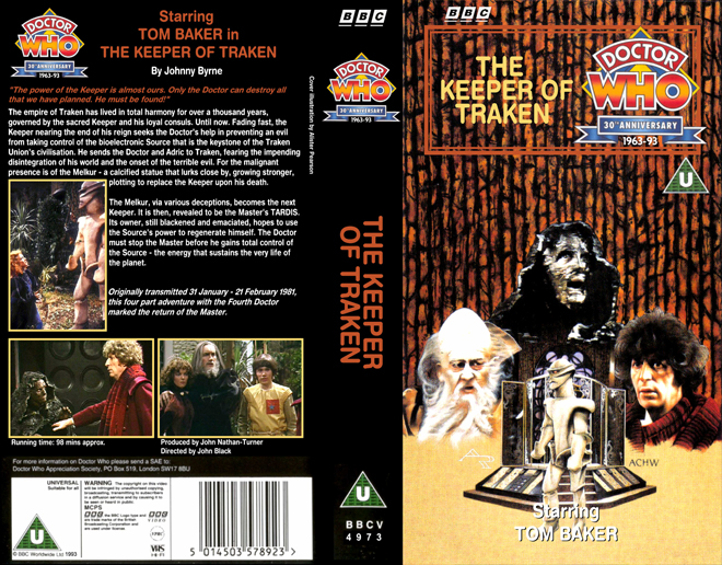 DOCTOR WHO : THE KEEPER OF TRAKEN VHS COVER