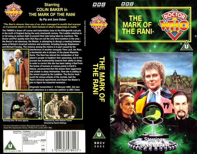 DOCTOR WHO : THE MARK OF THE RANI VHS COVER
