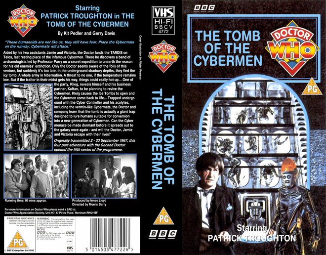 DOCTOR WHO : THE TOMB OF THE CYBERMEN VHS COVER