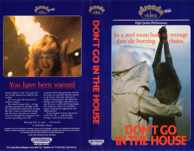 DONT GO IN THE HOUSE VHS COVER