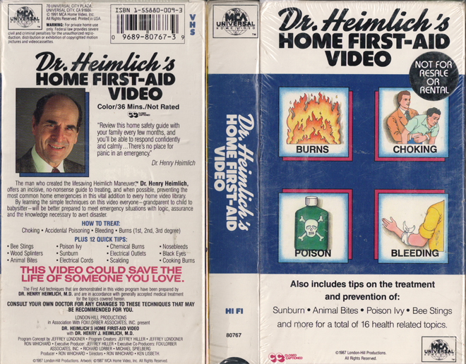 DR. HEINLICHS HOME FIRST AID VIDEO
