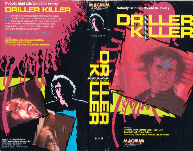 DRILLER KILLER USA MAGNUM ENTERTAINMENT VHS COVER