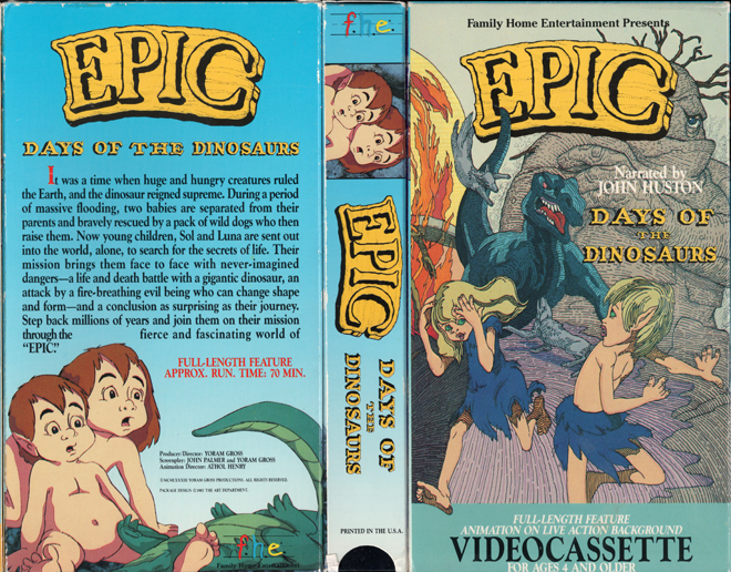 EPIC DAYS OF THE DINOSAURS VHS, ACTION VHS COVER, HORROR VHS COVER, BLAXPLOITATION VHS COVER, HORROR VHS COVER, ACTION EXPLOITATION VHS COVER, SCI-FI VHS COVER, MUSIC VHS COVER, SEX COMEDY VHS COVER, DRAMA VHS COVER, SEXPLOITATION VHS COVER, BIG BOX VHS COVER, CLAMSHELL VHS COVER, VHS COVER, VHS COVERS, DVD COVER, DVD COVERS