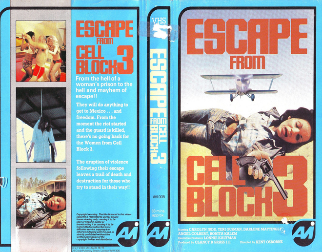 ESCAPE FROM CELL BLOCK 3 VHS COVER