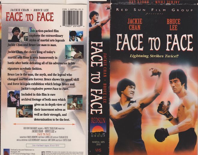 FACE TO FACE JACKIE CHAN BRUCE LEE VHS COVER