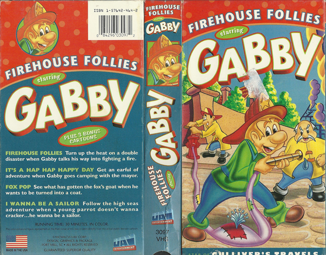 FIREHOUSE FOLLIES STARRING GABBY VHS COVER, VHS COVERS