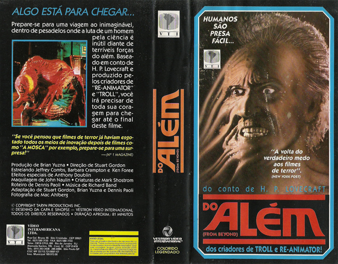 FROM BEYOND DO ALEM VHS COVER