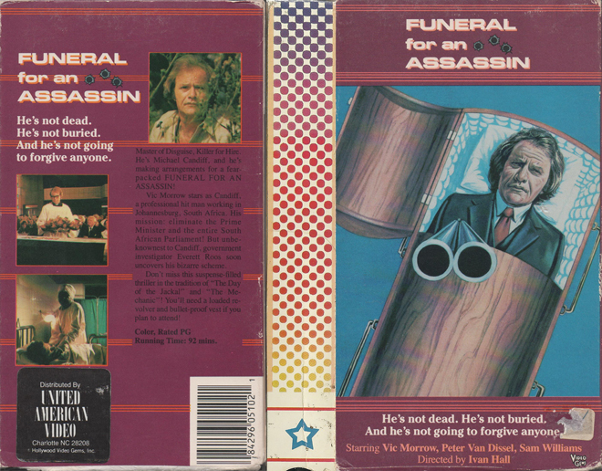 FUNERAL FOR AN ASSASSIN VHS COVER, VHS COVERS