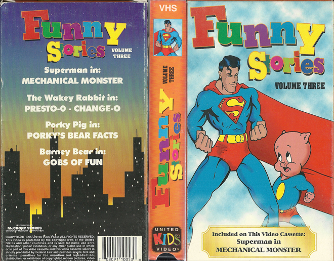 FUNNY STORIES : VOLUME THREE VHS COVER