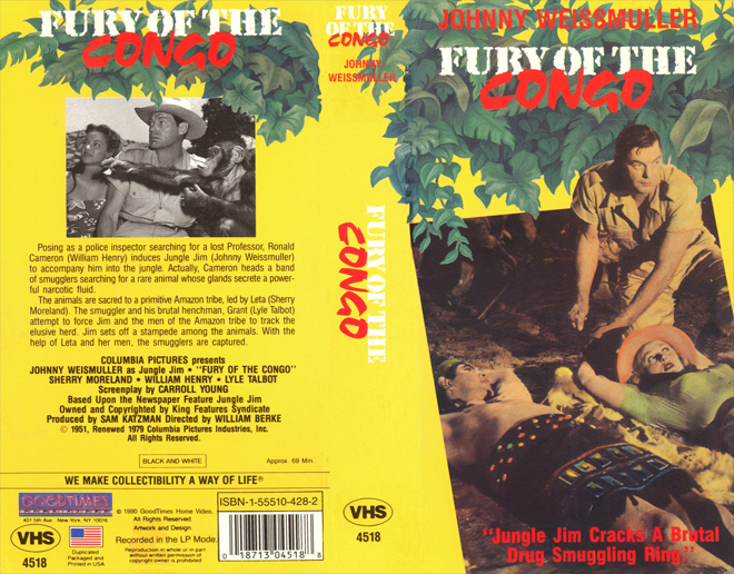 FURY OF THE CONGO VHS COVER