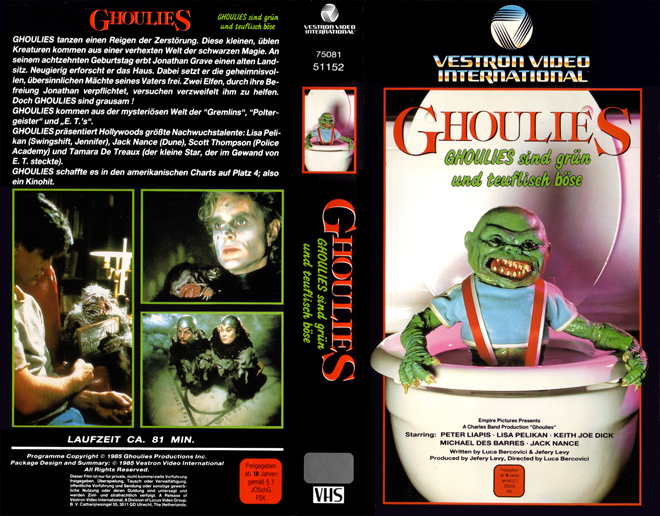 GHOULIES VHS COVER