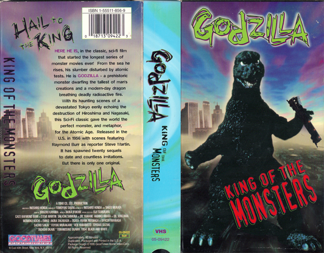 GODZILLA : KING OF THE MONSTERS VHS COVER