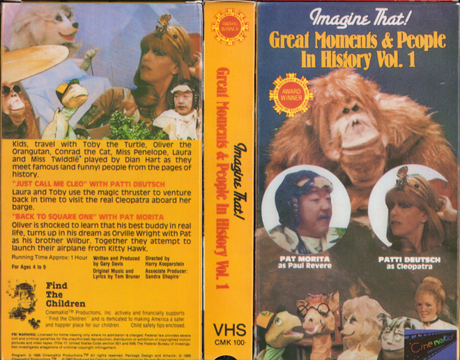 IMAGINE THAT! GREAT MOMENTS AND PEOPLE IN HISTORY VOLUME 1, VHS COVERS